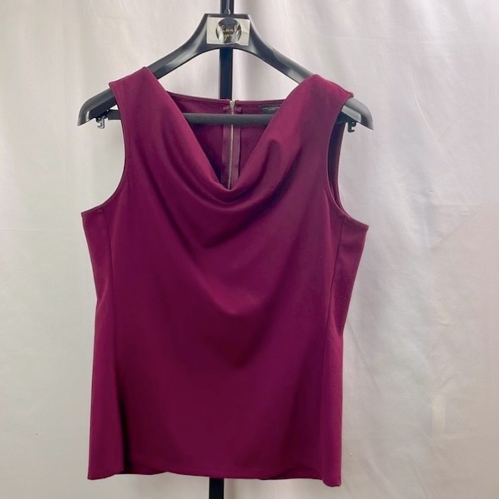 Ann Taylor Burgundy Draped Top, Size Medium
